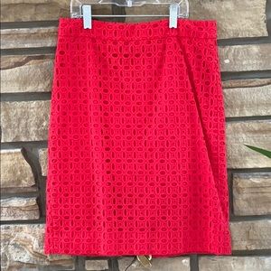 Eyelet Pencil Skirt